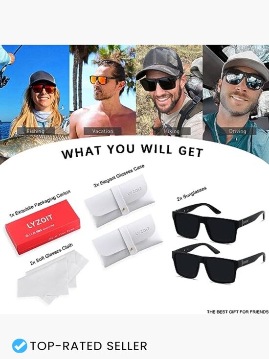 Square Oversized Sunglasses UV Protective Classic Rectangle Shades Unisex